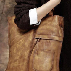 Handmade Leather handbag tote purse shoulder bag for women leather shopper bag