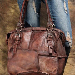 Handmade Leather handbag purse shoulder bag for women leather