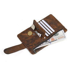 Leather Wallet with Buckle for Men 
