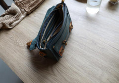 Womens Brown Small Leather Satchel Crossbody Bag Vintage School Handbag Shoulder Bag for Ladies