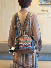Boho Canvas Small Shell Shoulder Bag Embroidery Canvas Small Boho Crossbody Bag - Feltify