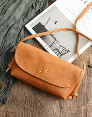 Cute Coffee Leather Small Crossbody bag for Women Leather Small Shoulder Bag for Women