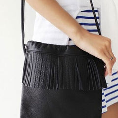 Genuine Leather Shoulder Bag Tassel Crossbody Bag Handbag Purse For Women