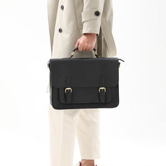 Black Vintage Satchel Bag - Hand Carry - EverHandmade