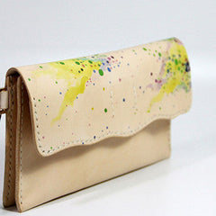 Handmade custom personalized vintage leather clutch long wallet for women/lady girl