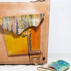 Handmade vintage leather large Satchel bag crossbody shoulder bag /handbag for women