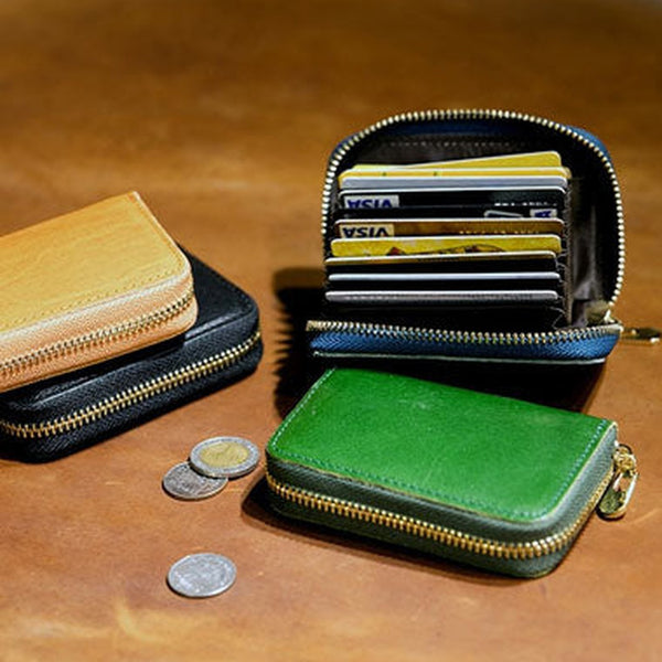 Genuine Leather Wallet Zipper Cards Wallet billfold Leather Wallet Befold Wallet For Men Women