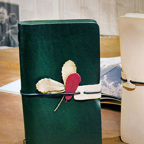 Handmade vintage leather notebook travel book diary journal