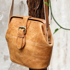 Handmade vintage small purse leather black bag brown shoulder bag crossbody for women