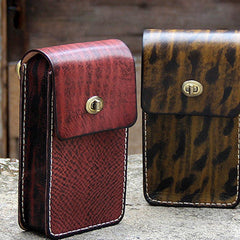 Handmade vintage rustic cute leather crossbody phone Shoulder Bag for girl women