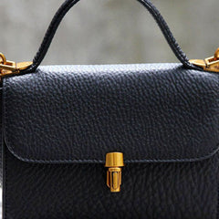 Handmade Leather Vintage Mens Black Handbag Shoulder Bag for women