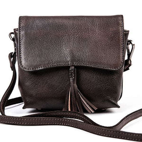 Genuine Leather Handbag Tassel Crossbody Bag Shoulder Bag Purse For Women
