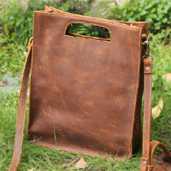 Handmade vintage rustic leather crossbody Shoulder Bag handbag for women lady
