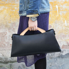 Handmade handbag black purse leather crossbody bag shoulder bag women