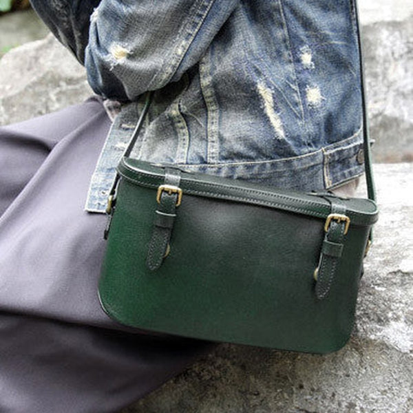 Handmade vintage satchel leather normal doctor bag shoulder bag handbag for women