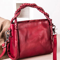 Genuine Leather Handbag Woven Crossbody Bag Shoulder Bag Purse For Women