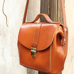 Handmade vintage leather messenger crossbody Shoulder Bag for girl women lady