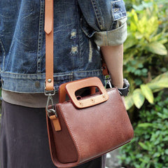 Handmade vintage satchel leather crossbody bag shoulder bag handbag for women