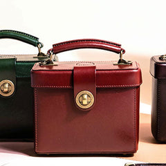 Genuine Leather Handbag Box Cabinet Crossbody Bag Shoulder Bag Purse For Women