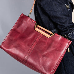 Handmade Genuine Leather Handbag Bag Shoulder Bag Shopper Bag Purse For Women