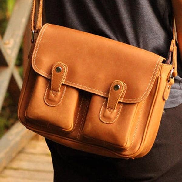 [ On Sale ] Vintage Leather Messenger Bags Cool Travel Messenger Bag Shoulder Bag for Men