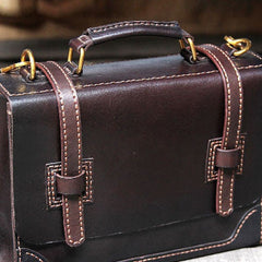 Handmade messenger bag coffee satchel purse leather crossbody bag shoulder bag women
