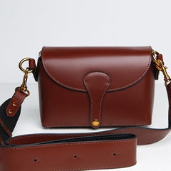 Genuine Leather Cute Brown Small Crossbody Bag Shoulder Bag Women Girl Fashion Leather Purse