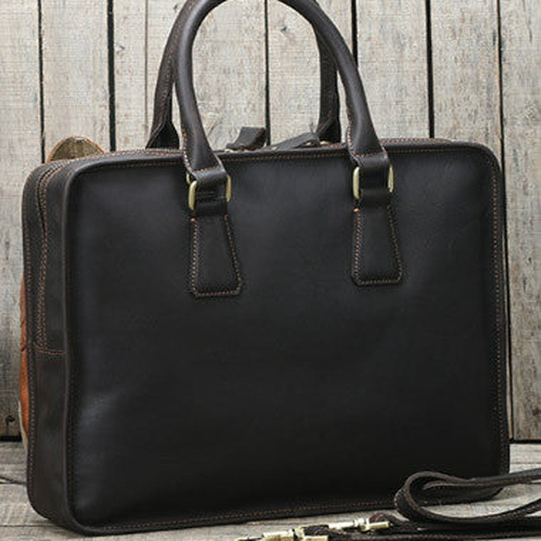 Handmade leather men Briefcase messenger large vintage shoulder laptop bag vintage bag