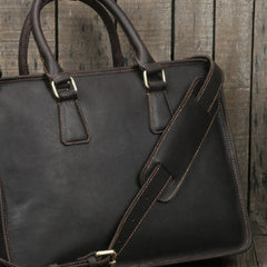 Vintage leather mens Briefcase laptop Briefcase Shoulder bag for Men