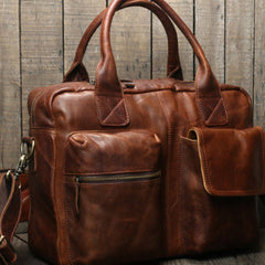 Handmade leather men Briefcase messenger large vintage shoulder laptop bag vintage bag