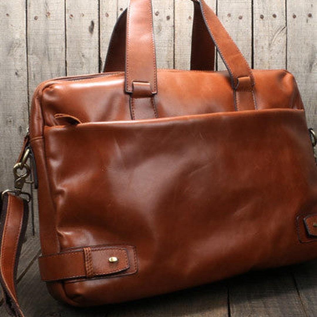 Cool leather mens Briefcase laptop Briefcase Business Bag shoulder bag for men