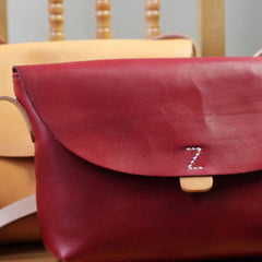Handmade retro vintage rustic leather crossbody messenger Shoulder Bag for girl women