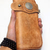 Handmade biker wallet vintage men biker wallet bifold leather Long wallet purse clutch for men