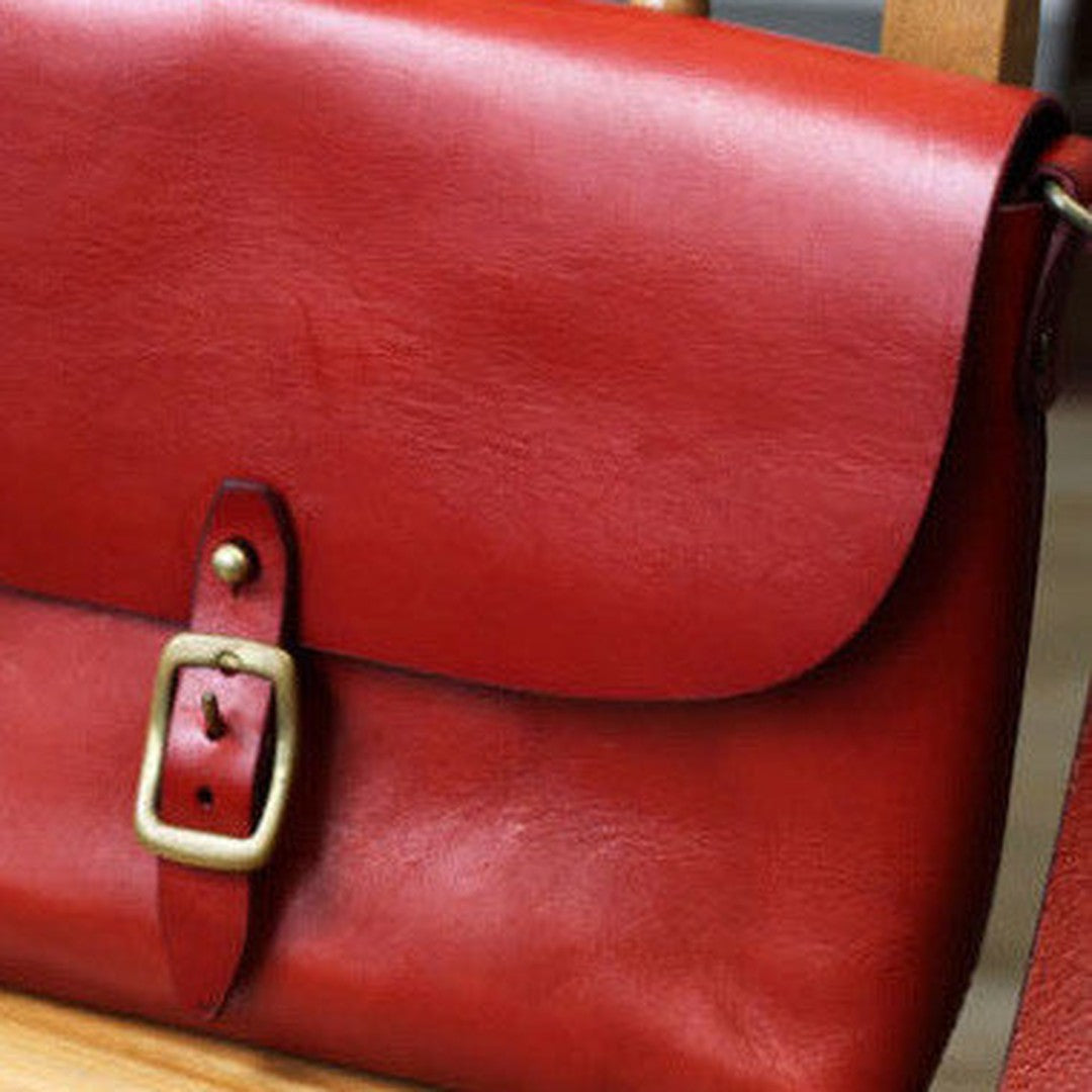 Handmade shoulder bag vintage rustic red leather crossbody Shoulder Bag for women