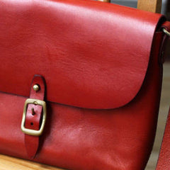 Handmade shoulder bag vintage rustic red leather crossbody Shoulder Bag for women