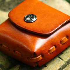 Handmade Leather Mens Cool Change Coin Wallet Coin Holder Coin Pouch Case for Men