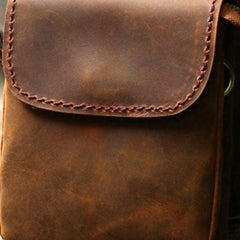 Genuine Leather Mens Cool Messenger Bag iPad Bag Chest Bag Bike Bag Cycling Bag For Men