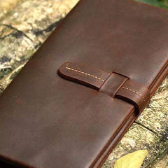 Genuine Leather Wallet Bifold Vintage Long Wallet Purse Clutch For Mens