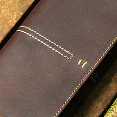 Cool Mens Leather Long Wallet Bifold Vintage Long Wallet For Men