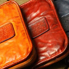 Genuine Leather Wallet Bifold Handmade Zip Long Wallet Purse Clutch For Mens