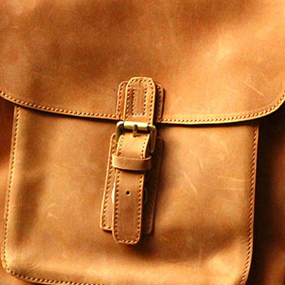 Genuine Leather Mens Cool Messenger Bag iPad Bag Chest Bag Bike Bag Cycling Bag For Men