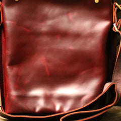 Genuine Leather Mens Cool Messenger Bag iPad Bag Chest Bag Bike Bag Cycling Bag For Men