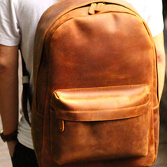 Cool Leather Mens Backpack Vintage Travel Backpack Hiking Backpack for men