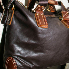 Handmade leather men Briefcase messenger vintage shoulder laptop bag vintage bag