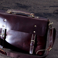 Handmade leather men Briefcase messenger vintage shoulder laptop bag vintage bag