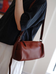 Brown Leather Box Shoulder Bag Trendy Women Coffee Cube Crossbody Purse for Women
