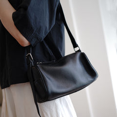 Black Leather Box Shoulder Bag Trendy Women Coffee Cube Crossbody Purse for Women