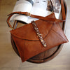 Brown Envelope Leather Shoulder Bag Large Clutch Women Crossbody Purse for Women
