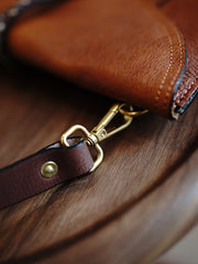 Brown Envelope Leather Shoulder Bag Large Clutch Women Crossbody Purse for Women