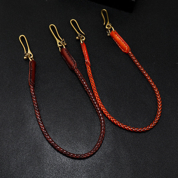 The Best Leather Braided Biker Wallet Chains Handmade Leather Pants Chain For Men